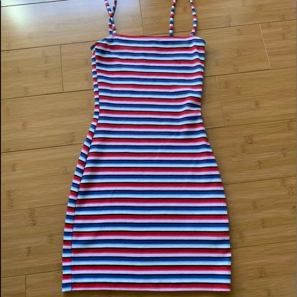 H&M | Dresses | Hm Divided Mini Bodycon Dress Multicolor Size Sm | Poshmark